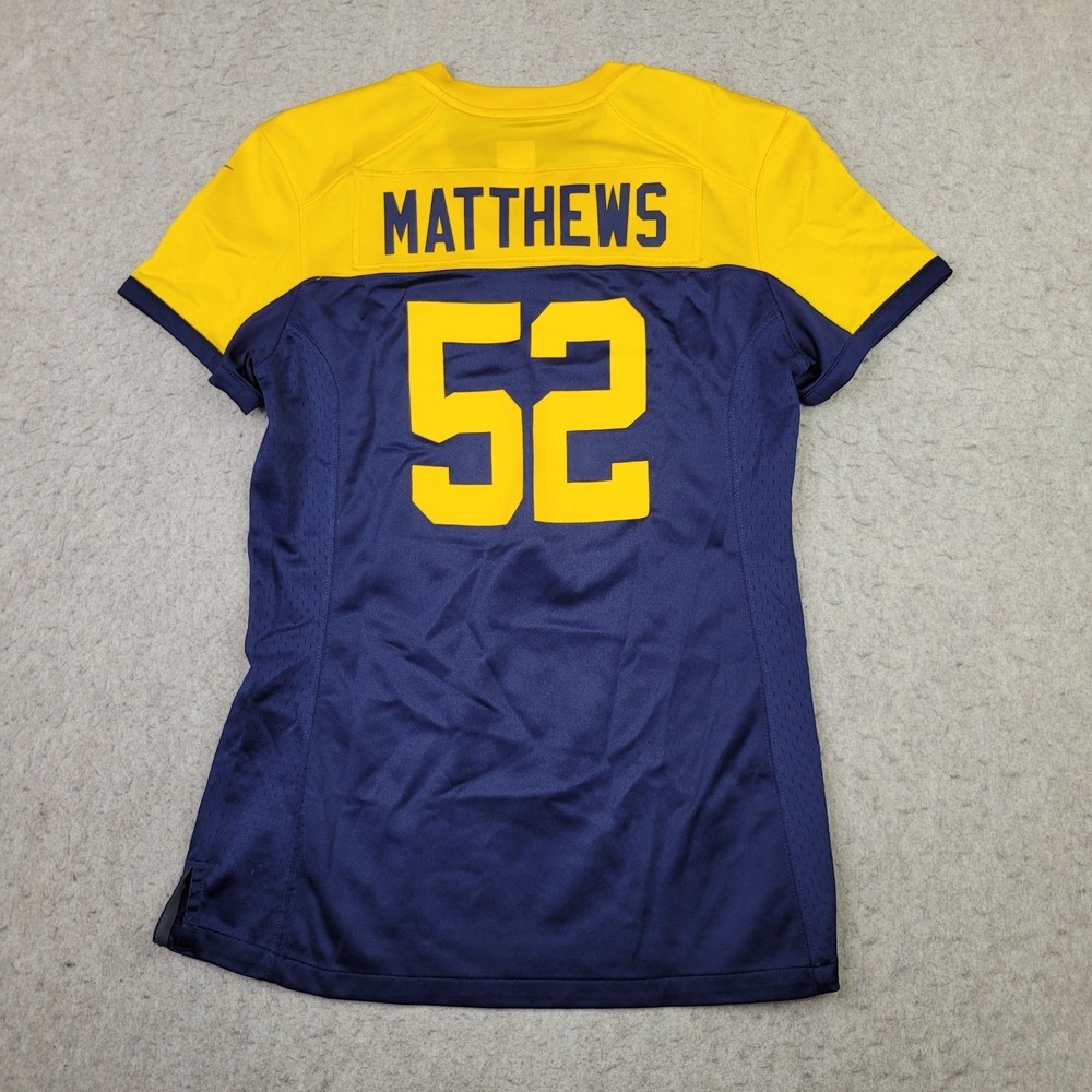 Nike NFL Clay Matthews #52‎ Football Jersey Women's Small Yellow Blue